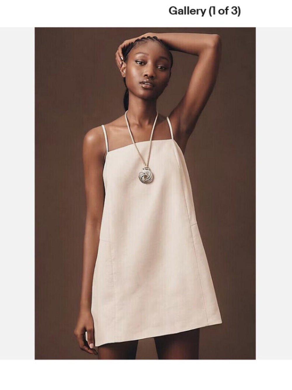 Mare Mare (Anthropologie) Women's Cream Square-Neck Slip Dress